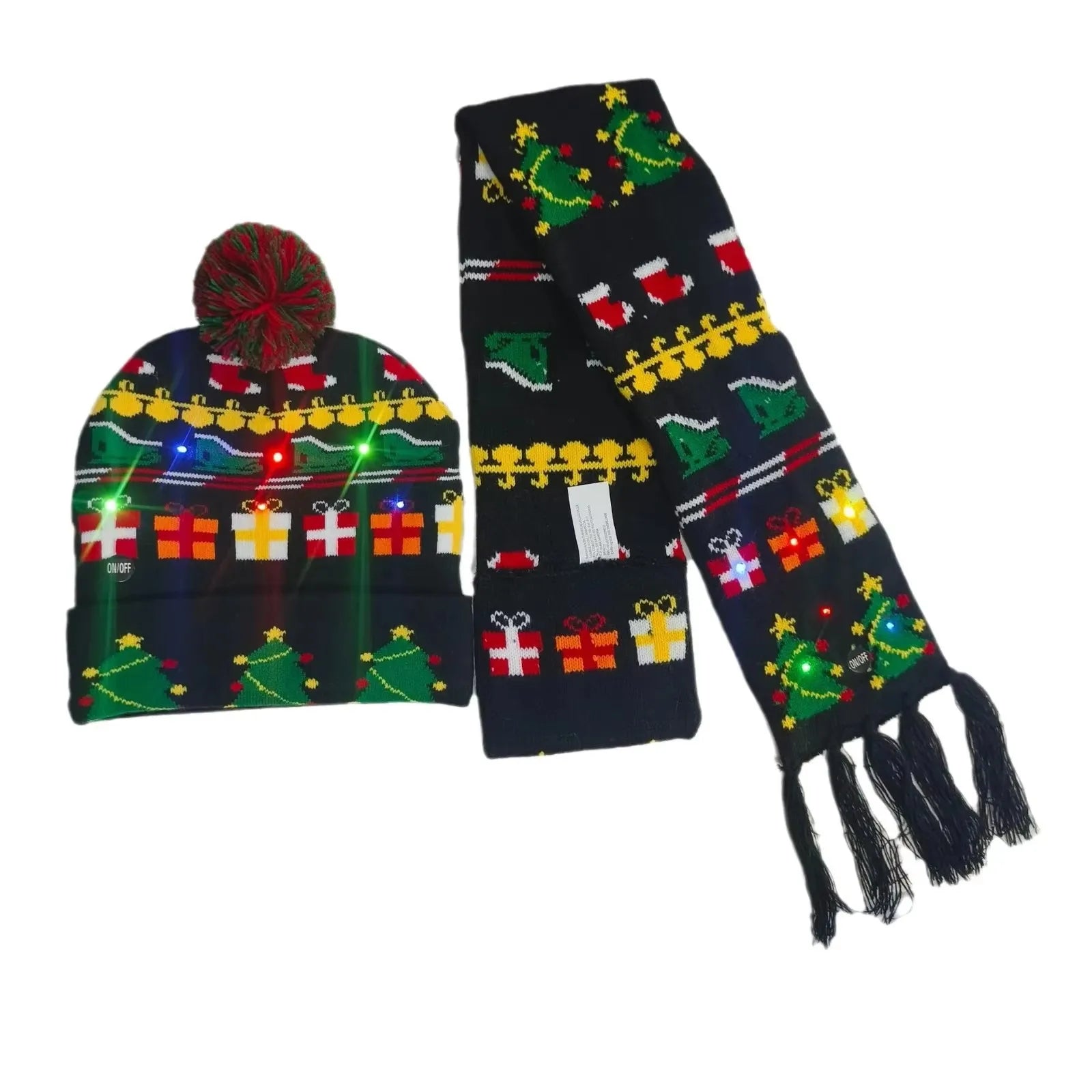 "LED Christmas""Hat and Scarf Set""Colorful Knitted Winter Accessories""for Kids, Women & Men""Holiday Gift"christmas gifts""christmas decorations""holiday shopping""christmas deals""stocking stuffers""christmas tree""last‑minute christmas gifts"