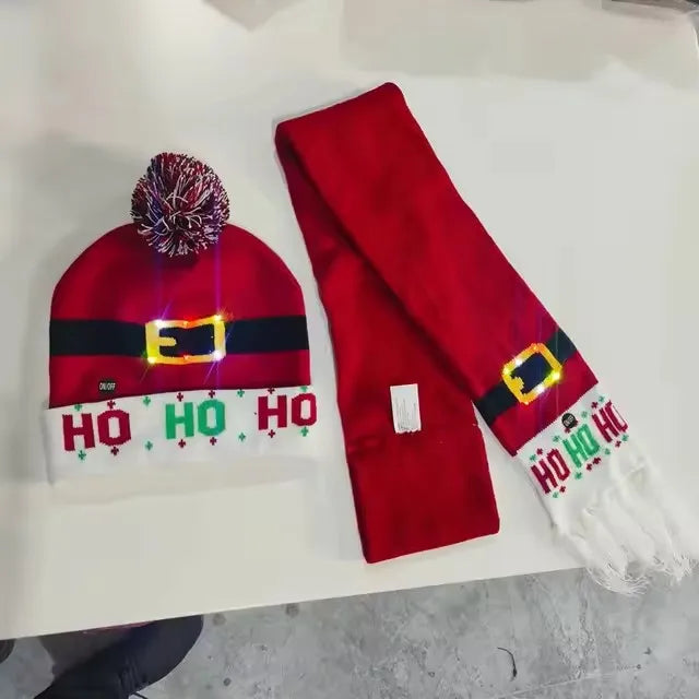 "LED Christmas""Hat and Scarf Set""Colorful Knitted Winter Accessories""for Kids, Women & Men""Holiday Gift"christmas gifts""christmas decorations""holiday shopping""christmas deals""stocking stuffers""christmas tree""last‑minute christmas gifts"