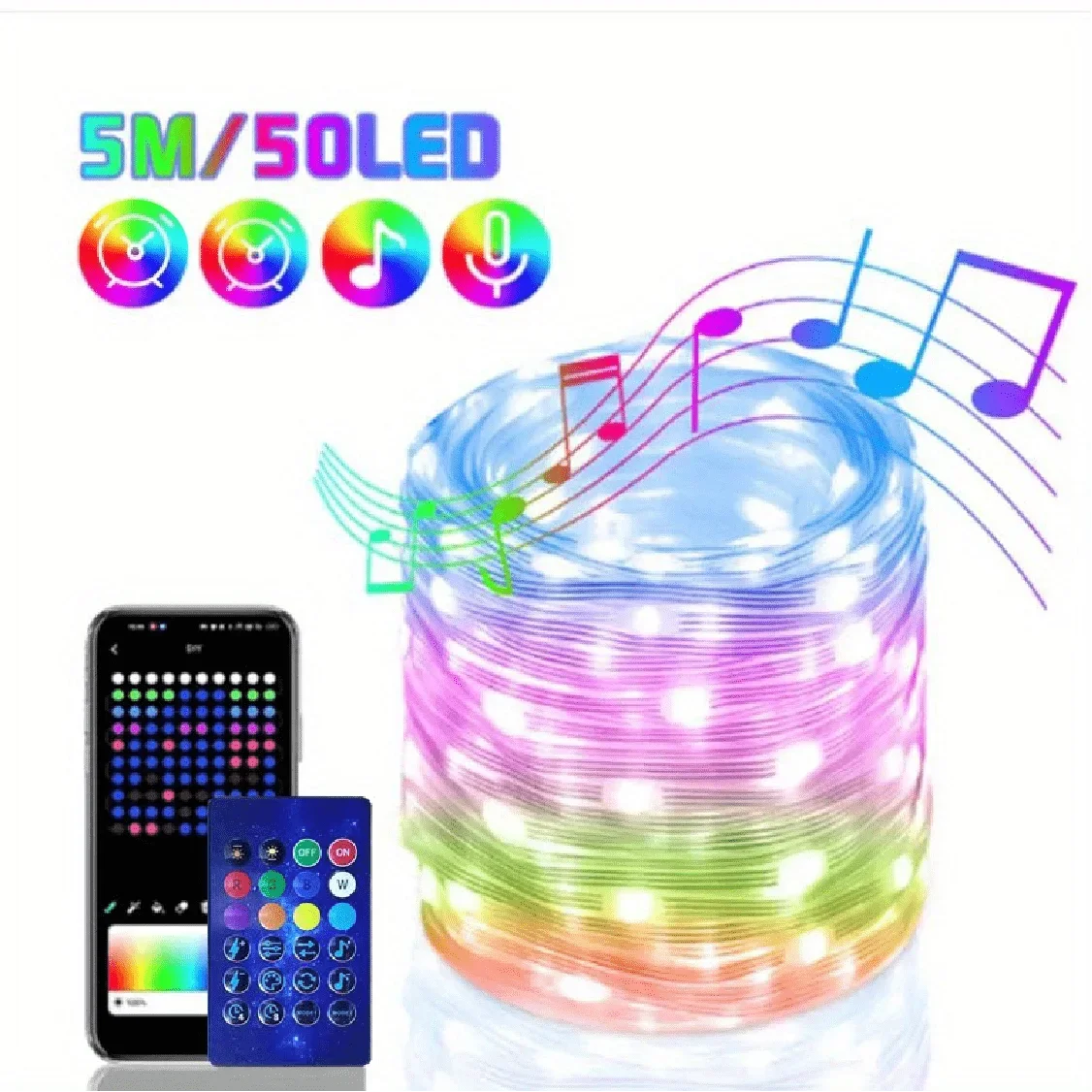"Christmas lights"
"Bluetooth fairy lights"
"Sound activated lights"
"Waterproof LED string lights"
"DIY ambient lighting"
"Holiday decoration lights"
"Music sync lights"
"Smart LED Christmas lights"
"Outdoor and indoor fairy lights"
"RGB copper string lights"