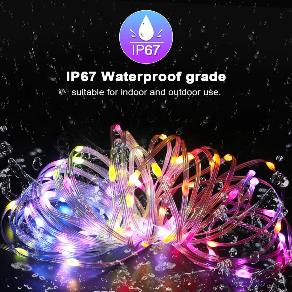 "Christmas lights"
"Bluetooth fairy lights"
"Sound activated lights"
"Waterproof LED string lights"
"DIY ambient lighting"
"Holiday decoration lights"
"Music sync lights"
"Smart LED Christmas lights"
"Outdoor and indoor fairy lights"
"RGB copper string lights"