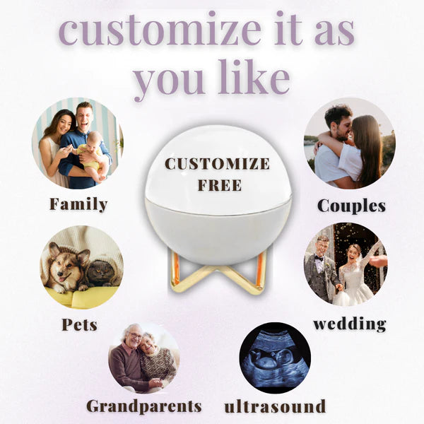 "Customizable memory sphere for couples, pets, weddings, grandparents and baby ultrasound"
